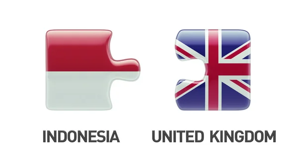 Indonesia Regno Unito Puzzle Concept — Foto Stock