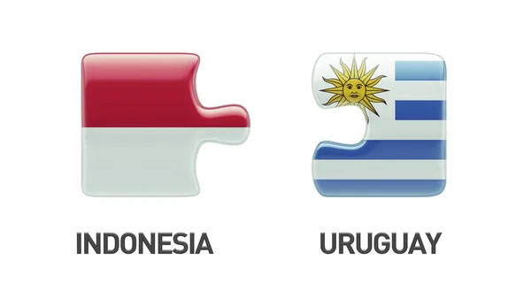 Indonesia Uruguay Puzzle Concepto — Foto de Stock