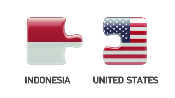 Индонезия United States Puzzle Concept — стоковое фото