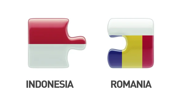 Indonesia Rumania Puzzle Concepto — Foto de Stock