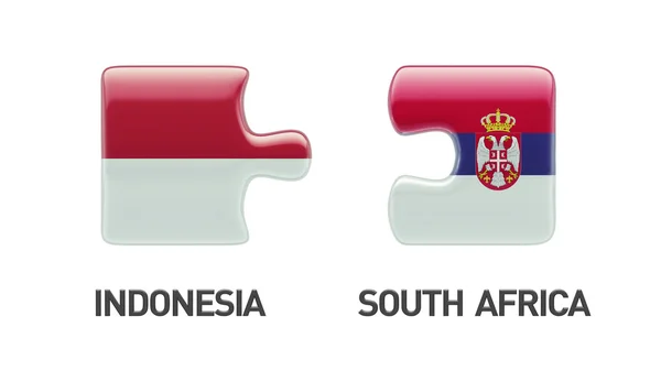 Indonesia Serbia Puzzle Concepto — Foto de Stock