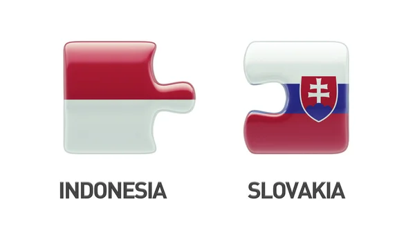 Slovakien Indonesien pussel koncept — Stockfoto