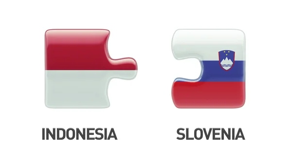 Eslovénia Indonesia Puzzle Concept — Fotografia de Stock