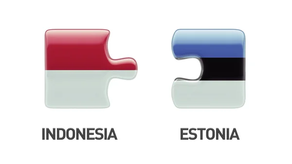 Estonia Indonesia  Puzzle Concept — Stock Photo, Image
