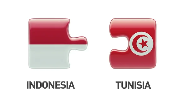 Túnez Indonesia Puzzle Concepto — Foto de Stock