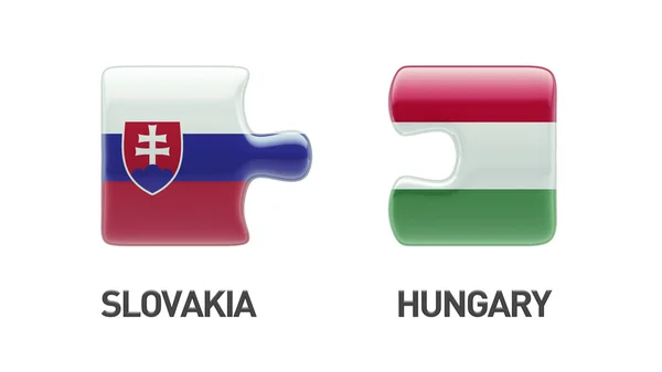 Słowacja Węgry logiczne pojęcia — Zdjęcie stockowe