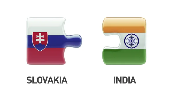 Slovakien Indien pussel koncept — Stockfoto
