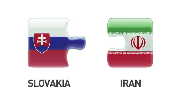 スロバキア イラン パズル コンセプト — ストック写真