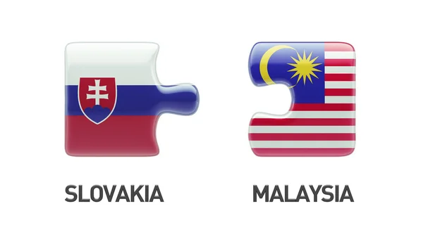 Eslovaquia Malasia Puzzle Concepto — Foto de Stock