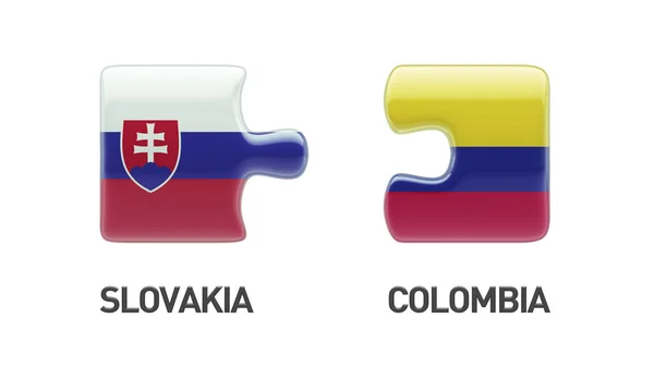 Slovakia Colombia  Puzzle Concept — Stock Photo, Image