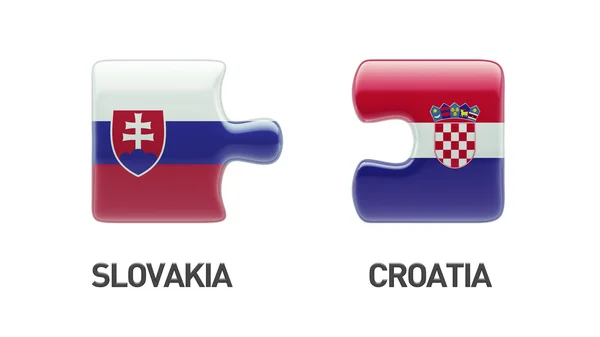 Slowakije Kroatië puzzel Concept — Stockfoto