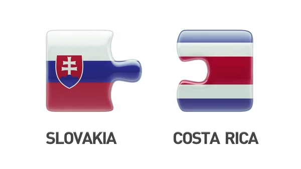 Slovacchia Costa Rica Puzzle Concept — Foto Stock