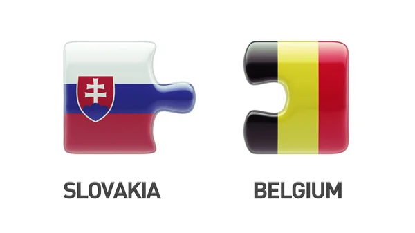 スロバキア ベルギー パズル コンセプト — ストック写真