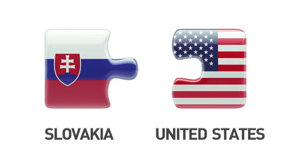 Eslovaquia Estados Unidos Puzzle Concepto —  Fotos de Stock