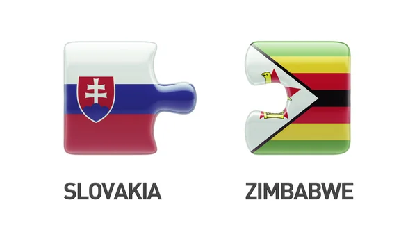 Eslováquia Zimbábue Puzzle Concept — Fotografia de Stock