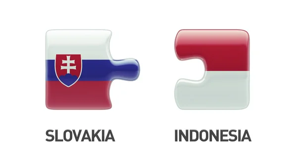 Slowakei Indonesien Puzzle-Konzept — Stockfoto