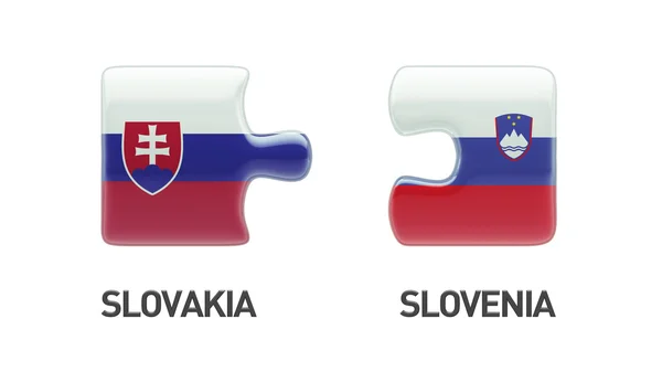 斯洛文尼亚斯洛伐克拼图概念 — 图库照片