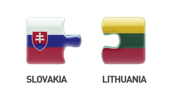 Lituania Slovacchia Puzzle Concept — Foto Stock