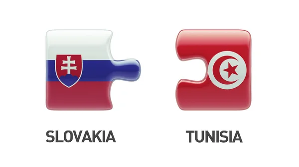 Tunezja Słowacji logiczne pojęcia — Zdjęcie stockowe