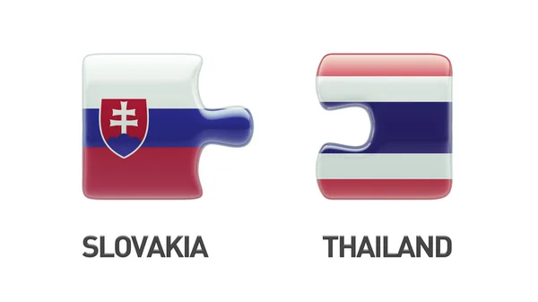 Tayland Slovakya bulmaca kavramı — Stok fotoğraf