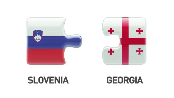 Szlovénia Georgia Puzzle koncepció — Stock Fotó