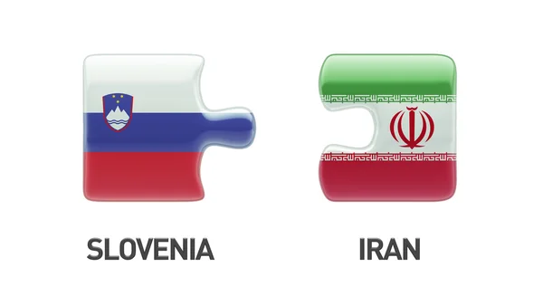 Σλοβενία Ιράν παζλ έννοια — Φωτογραφία Αρχείου