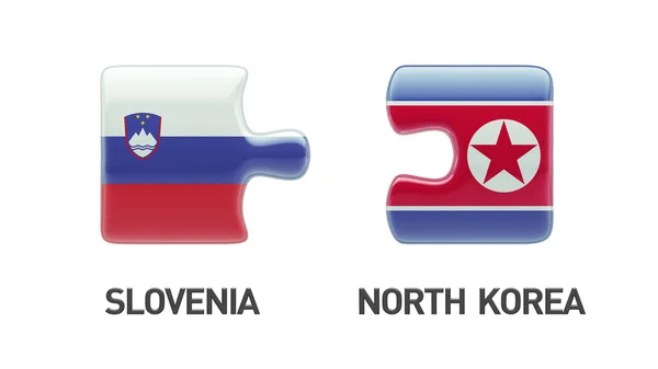 Eslovénia North Korea Puzzle Concept — Fotografia de Stock