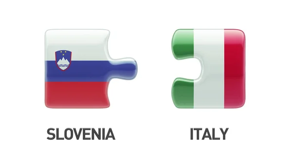 Eslovenia Italia Puzzle Concepto — Foto de Stock