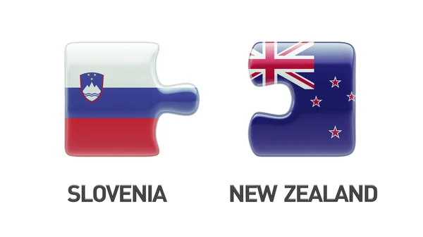 Slovenia New Zealand  Puzzle Concept — Stock Photo, Image