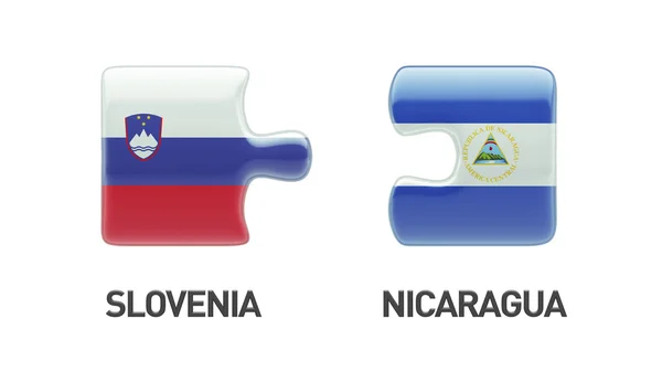 Slovenia Nicaragua Puzzle-konsept – stockfoto