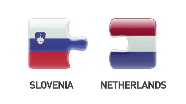 Eslovénia Holanda Puzzle Concept — Fotografia de Stock