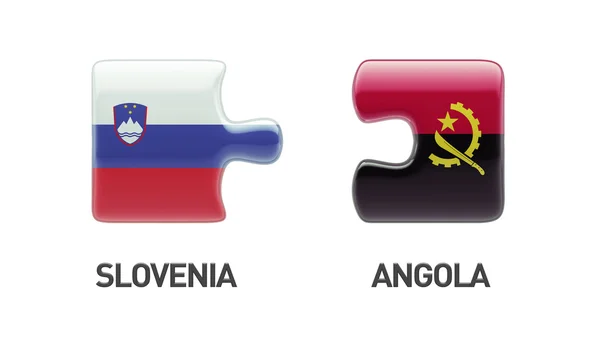 Slovenia Angola  Puzzle Concept — Stock Photo, Image