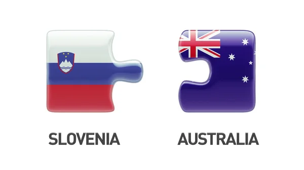 Slovénie Australie Puzzle Concept — Photo