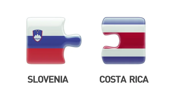 Slovenia Costa Rica Puzzle Concept — Stock Photo, Image