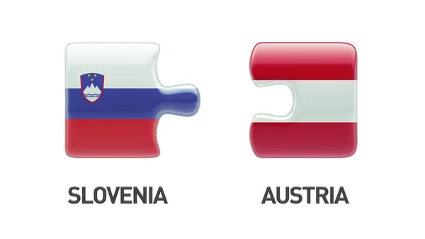 Slowenien Österreich Puzzle-Konzept — Stockfoto