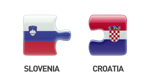 Slowenien Kroatien Puzzle-Konzept — Stockfoto
