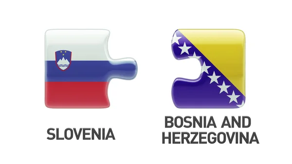 Slovenien Bosnien och Hercegovina pussel koncept — Stockfoto