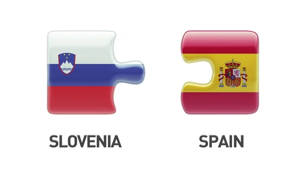 Slovenia Spain  Puzzle Concept — Stock Photo, Image