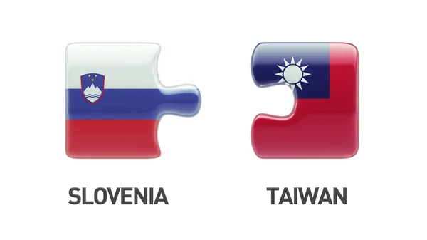 Eslovenia Taiwan Puzzle Concept — Foto de Stock