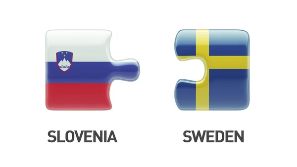 Eslovenia Suecia Puzzle Concepto — Foto de Stock