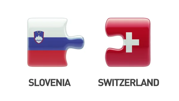 Slowenien Schweiz Puzzle-Konzept — Stockfoto