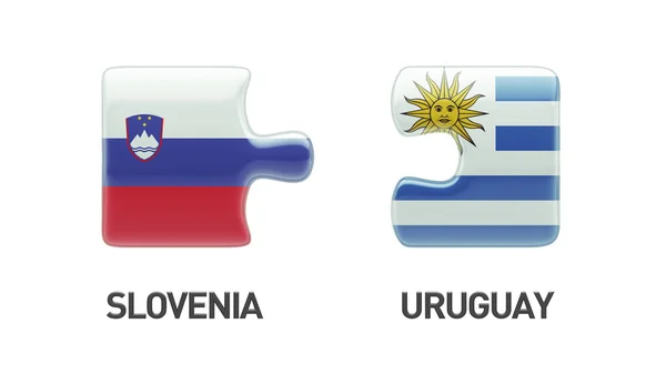斯洛文尼亚乌拉圭拼图概念 — 图库照片