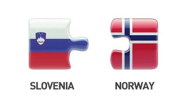 Slovenia Norvegia Puzzle Concept — Foto Stock