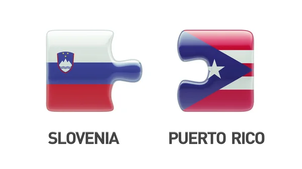Slovenië Puerto Rico puzzel Concept — Stockfoto