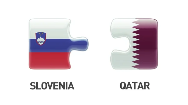 Slovenien Qatar puslespil koncept - Stock-foto