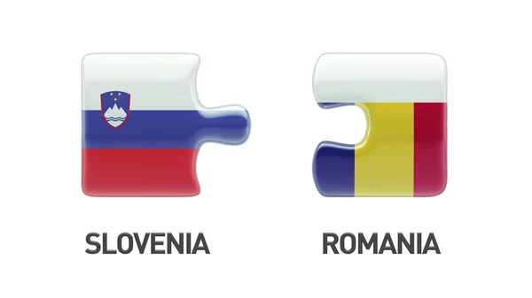 斯洛文尼亚罗马尼亚拼图概念 — 图库照片