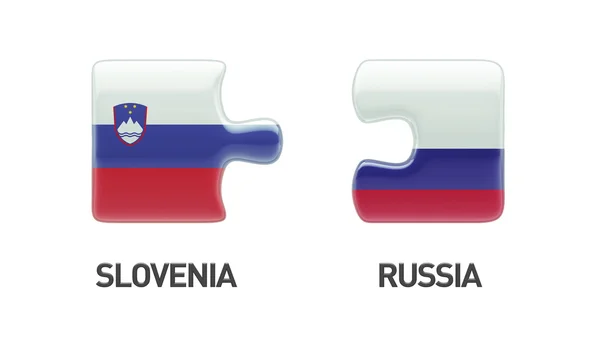 Slovenia Russia  Puzzle Concept — Stock Photo, Image