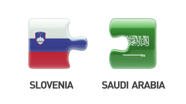 Slovenië Saoedi-Arabië puzzel Concept — Stockfoto