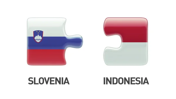 Słowenia Indonezja logiczne pojęcia — Zdjęcie stockowe