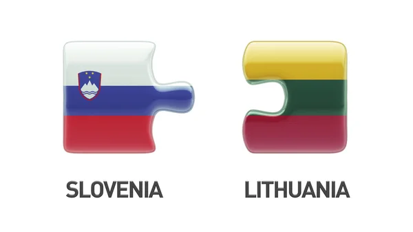 立陶宛斯洛文尼亚拼图概念 — 图库照片